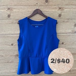 ROYAL BLUE PEPLUM TOP NEW XL FLATTERING